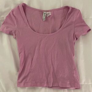 H&M Light Purple Scoop Neck Tee